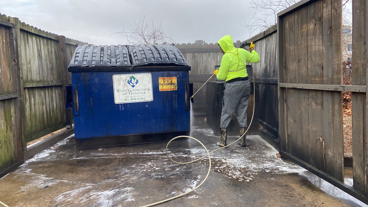 Dumpster pad cleaning service