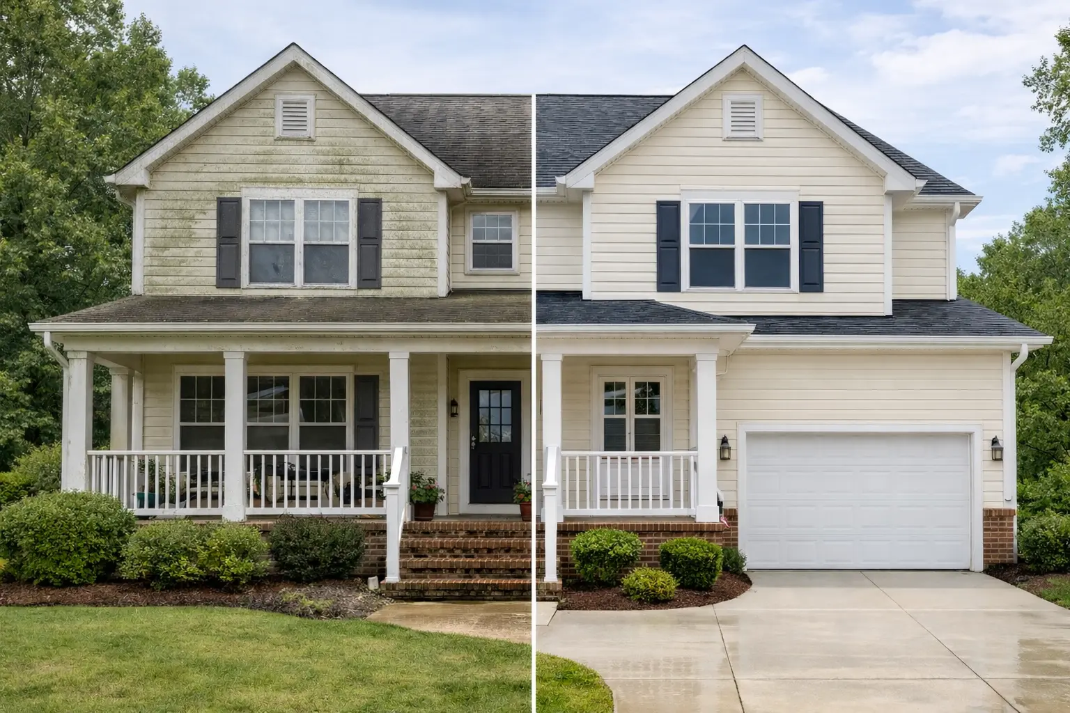 Commercial exterior pressure washing service storefront cleaning